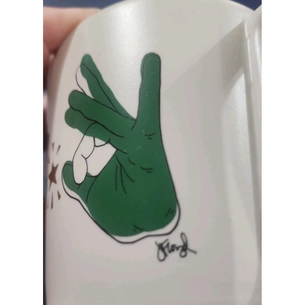 Starbucks 2019 ASL Sign‎ Language 12oz Cup Coffee Brings Us Together white green